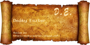 Deáky Eszter névjegykártya